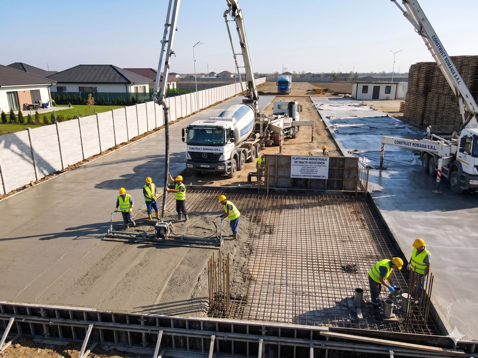 turnare platforma betonata pentru santier industrial